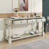CAVINAS Modern Console Table,63 inch Entryway Table with 3 Convenient Drawers and Open Shelf for Living Room,Hallway - 2 of 4