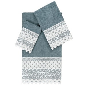 Linum Home Textiles 100% Turkish Cotton AIDEN Embellished Towel Set - 1 of 4