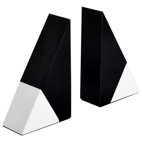 Black Marble Decorative Bookends for Shelves (3.8 x 1.8 x 6 inches, 1 Pair) - image 1 of 4