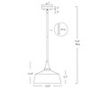 LNC Requintada 1-Light 12.4" Modern Dome Medium Pendant Lighting, Gold with Clear Glass - 3 of 4