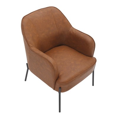 Daniella 27'' Camel Faux Leather Contemporary Accent Chair