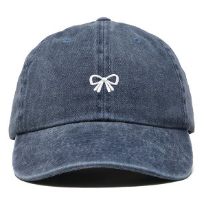Dalix Bow Embroidered Coquette Cotton Summer Cute Outdoor Baseball Cap Dad Hat Womens - 1 of 4