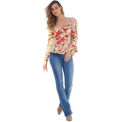VENUS Womens Floral Babydoll Top