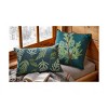 tagltd 22"x22" Green Juniper Branch Cotton Accent Decorative Throw Pillow Poly Filled Removable Insert Square - 2 of 3
