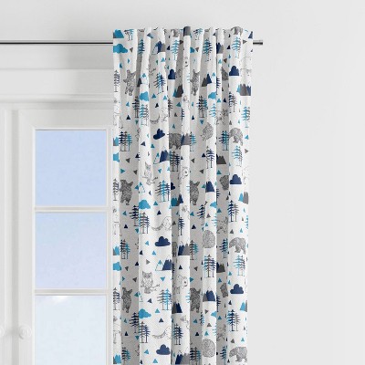 Bacati - Woodlands Animals Aqua/Navy/Grey Curtain Panel