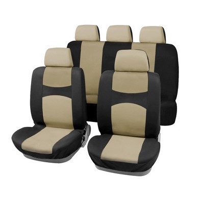 Unique Bargains Universal Flat Cloth Fabric Car Seat Cover Kit Beige 9 Pcs  : Target