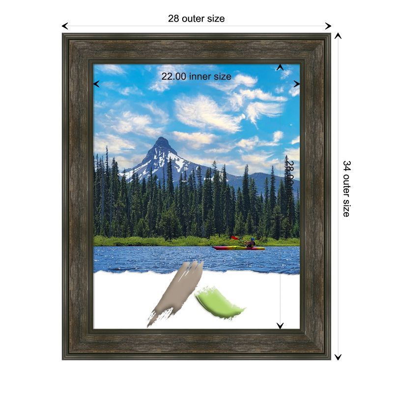 Amanti Art Rail Rustic Char Picture Frame, 4 of 11