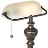 Regency Hill Haddington Traditional Piano Banker Table Lamp 16" High Antique Bronze Metal Alabaster Glass Shade for Bedroom Living Room Bedside Office - 3 of 4