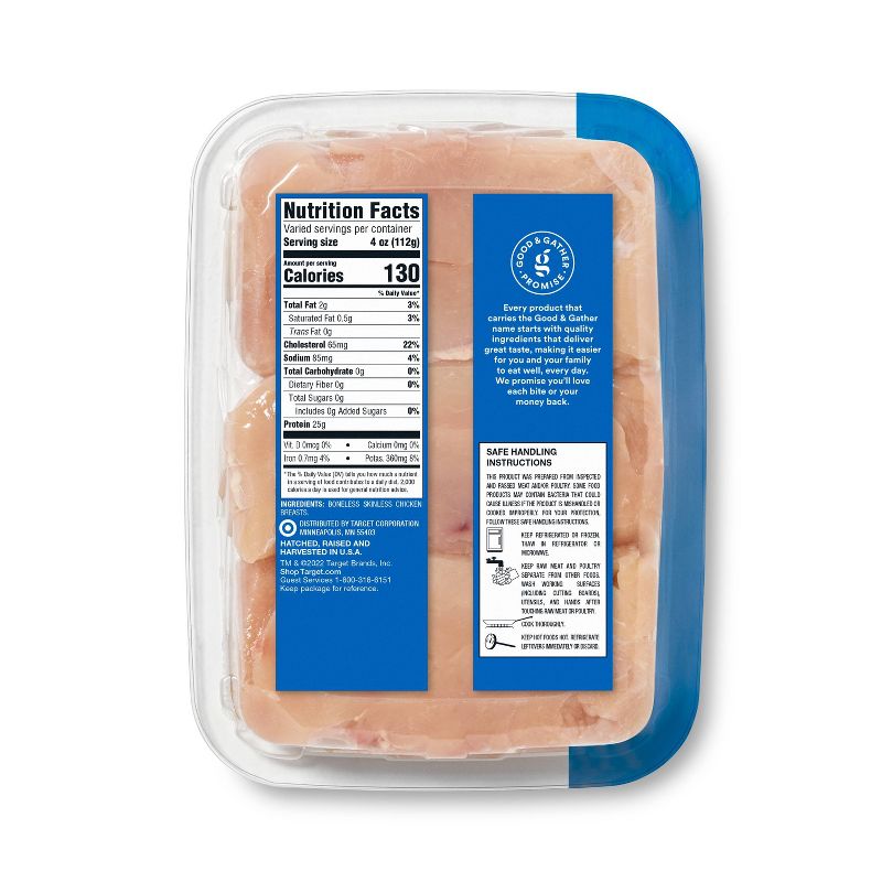 Boneless Skinless NAE Chicken Breasts - 1.25-2.8 lbs - price per lb - Good &#38; Gather&#8482;, 4 of 5