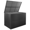 vidaXL Outdoor Storage Box Black PE Rattan, Powder-Coated Steel - 2 of 4