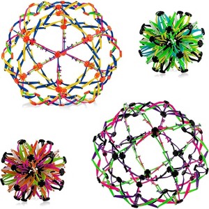 4E's Novelty 4 Pack Expandable Ball - Perfect Stress Balls for Adults & Kids, Ideal Plastic Expandable Ball Toy for Calm Down Corner Supplies & ADHD - 1 of 4