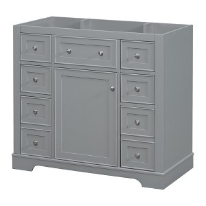 36'' Bathroom Vanity, Bathroom Sink Vanity With Adjustable Shelves, Drawer Divider, 6 Drawers - 1 of 4