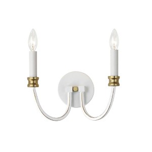 Maxim Lighting Charlton 2 - Light Wall Light in  Weathered White/Gold Leaf - 1 of 4
