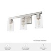 Hunter Fans 22" Hartland Wall Light Brushed Nickel Finish - 3 Bulb Incandescent Vanity Fixture for Rustic Modern Spaces - 4 of 4