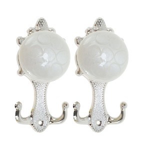 Unique Bargains Curtain Holdbacks Jade-style Hangers Iron PPC Bronze 5.51"x2.56" 1 Pair - 1 of 4