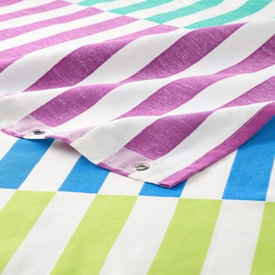 Adeline 72" x 70" Multicolor Cotton-Rich Geometric Shower Curtain