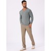 INSPIRE CHIC Men's Long Sleeve V-neck Solid Color Knitted Pullover Sweater - 2 of 4