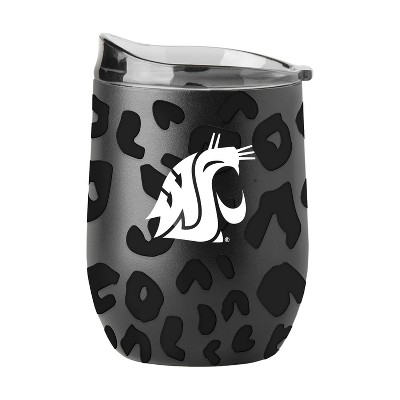 NCAA Washington State Cougars 16oz Black Leopard Stainless Steel Wine Tumbler