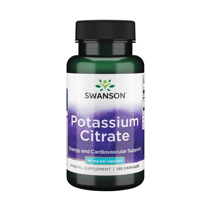 Swanson Mineral Supplements Potassium Citrate 99 mg Capsule 120ct, 1 of 4