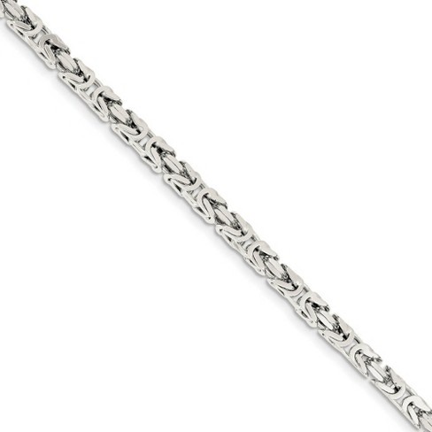 Black Bow Jewelry 4.25mm, Sterling Silver, Solid Byzantine Chain Bracelet - image 1 of 3