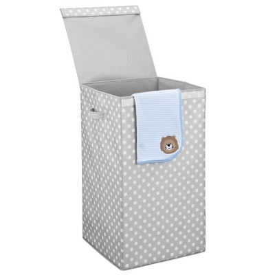 mDesign Large Upright Laundry Hamper, Hinge Lid and Handles