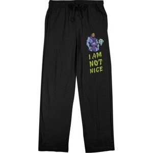 He-Man Masters Of The Universe Skeletor I Am Not Nice Men's Black Sleep Pajama Pants - 1 of 2