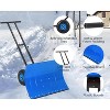 30 Inch Heavy Duty Wheeled Snow Shovel with Adjustable 5-Position Handle and Multi-Angle Carbon Steel Blade, Ergonomic Back-Saving for Pavement, Yard - 4 of 4