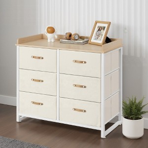 Dresser for Bedroom with 6 Drawers, Chest of Drawers, with Water-Resistant Changing Table, Storage Organizer Cabinet - 1 of 4