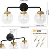 POWLIG 22.44-in 3-Light Black&Gold Bathroom Light Fixtures Over Mirror Vanity Lighting with Clear Glass Globe Shades - 2 of 4