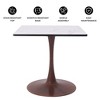 LeisureMod Bristol 27" Square Dining Table with Marbled White MDF Top and Steel Pedestal Base for Modern Kitchen and Dining Room - 4 of 4