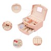 Unique Bargains 2 Layer PU Leather Storage Display Holder Jewelry Box with Mirror and Removable Jewelry Tray - 4 of 4