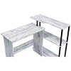 INFURNIC Desks Rectangular Writing Desk with Side Shelf and 3-Tier Storage for Organized Workspace, Sturdy and Durable, Grey, 39"*32"*34" - 4 of 4