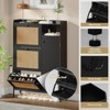 homfan Rattan Shoe Cabinet w/3 Drawers & 4-Tier Shelves - Adjustable Storage for Entryway/Closet/Hallway - 4 of 4