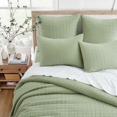 Desert Sage Cotton Waffle Twin Bedspread Set