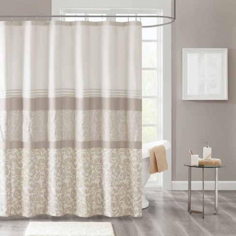 Neutral color hot sale shower curtains