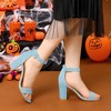 Allegra K Women's Back to College Open Toe Ankle Strap Chunky Heel Sandals - 2 of 4