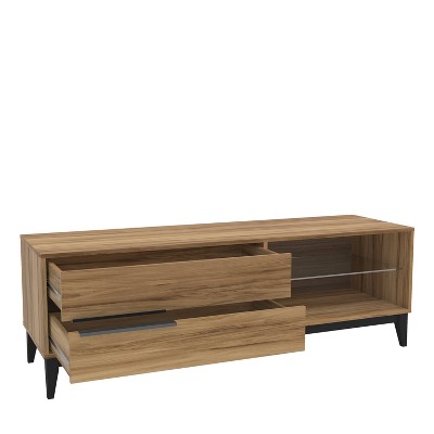 Melrose Modern Walnut TV Stand with Storage for up to 65" TVs
