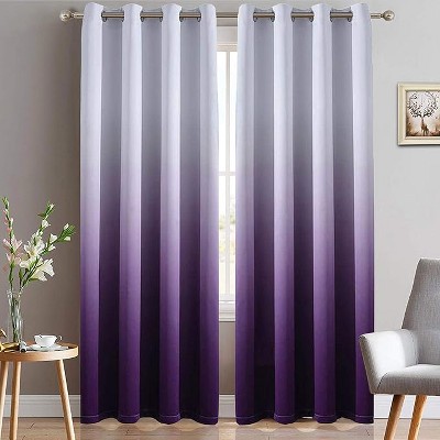 Yakamok Gradient Color Ombre Curtains ( Purple 52x96 Inch, Set of 2)