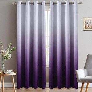 Yakamok Gradient Color Ombre Curtains ( Purple 52x96 Inch, Set of 2) - 1 of 1