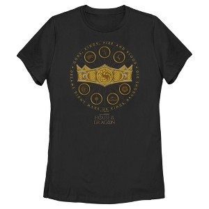 Women's Game of Thrones: House of the Dragon Gods Kings Fire and Blood Crown Logo T-Shirt - 1 of 4