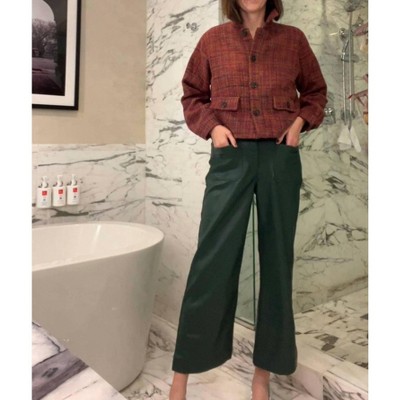Women's Faux Leather Cropped Pant - SKIES ARE BLUE