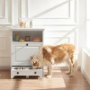 Hooseng Modern Dog Food Station Furniture, Stainless Steel Double Pull Out Heightening Dog Bowl, Pet Feeding Station Storage Cabinets - 4 of 4