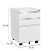 INFURNIC Decorative Storage Cabinets 3-Drawer Mobile Filing Cabinet with Lock and Casters for Office, White, 17.71"*15.35"*23.62" - 4 of 4