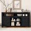 Okak Farmhouse Buffet Sideboard Storage Cabinet for Dining Room,Kitchen Pantry Cabinets with Sliding Barn Door & Mesh Panels - 2 of 4