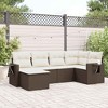vidaXL Garden Sofa Set Brown, Cream white - 2 of 4