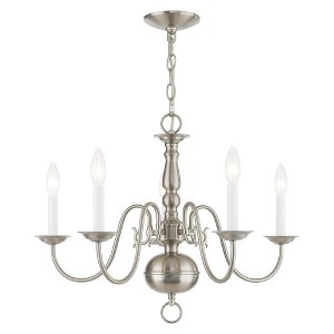 Livex Lighting Williamsburgh 5 - Light Chandelier in  Brushed Nickel - 1 of 2