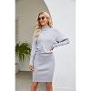 Women's Sweater Dress Long Knitted Dress High Temperament Thin Package Hip High Neck Sweater Dress - 4 of 4