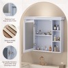 Wall Mounted Bathroom Storage Cabinet with Mirror, Wall Mounted Medicine Cabinet with Doors, 6 Open Shelves, White Storage Organizer -The Pop Home - 4 of 4