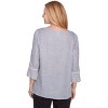 Alfred Dunner Womens Embroidered Split Neck Striped Top - 2 of 4