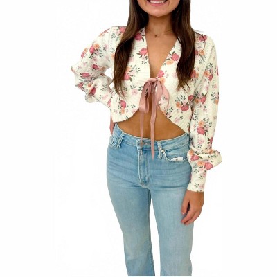 Women's Audra Floral Bow Top - STORIA